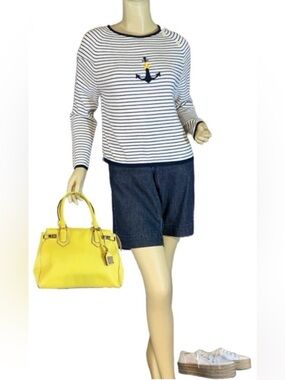 NORTON STUDIO PETITES KNIT BLUE & WHITE NAUTICAL THEME SWEATER (MP)
